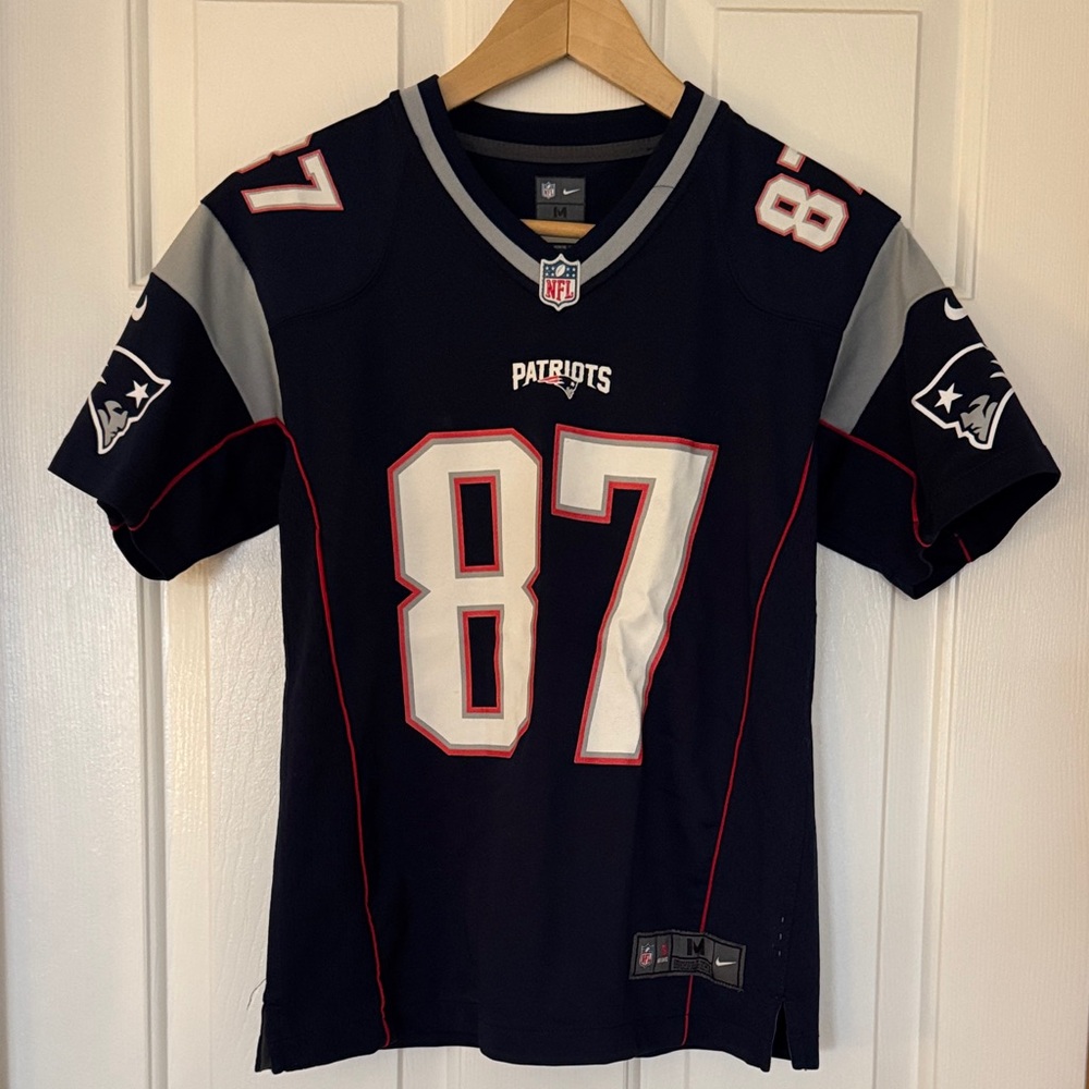 NFL Nike New England Patriots Football Jersey, Gronkowski, kids’ size medium